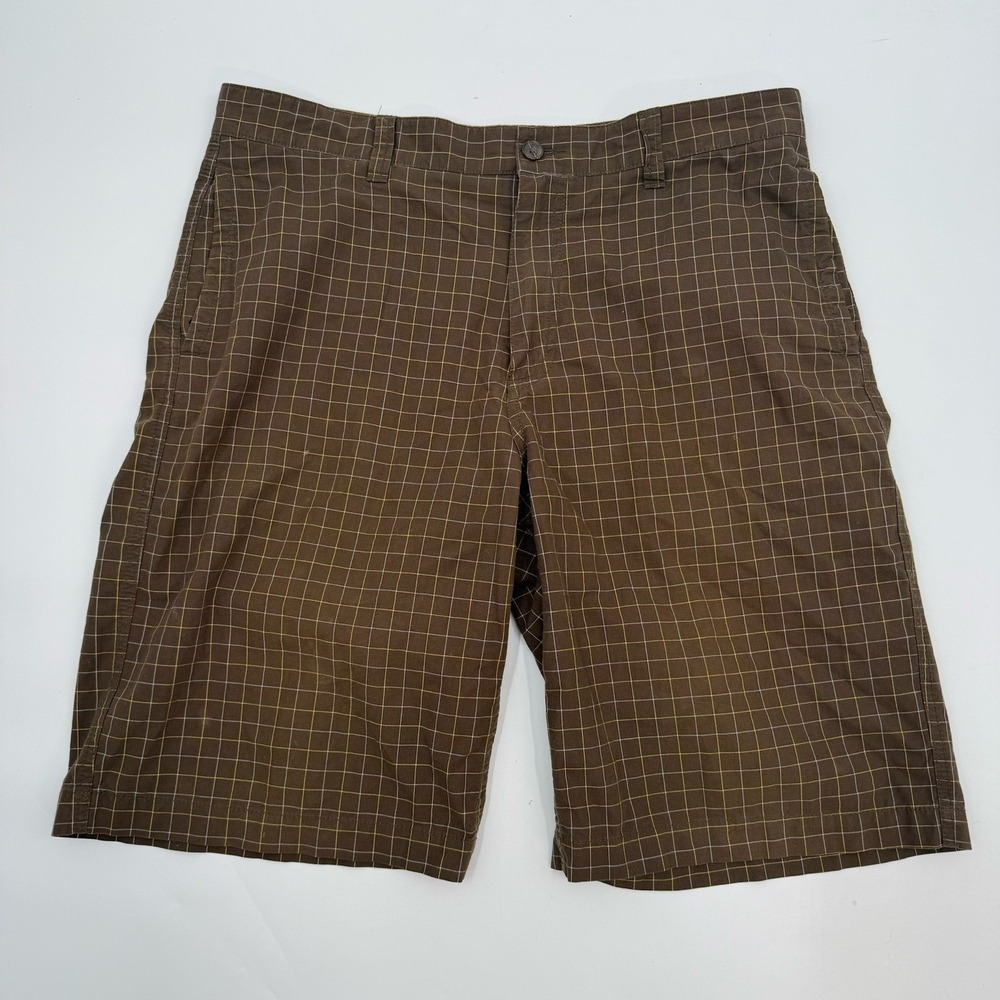 Old Navy Mens Size 36 Plaid Flat Front Shorts Y2K Pattern Casual